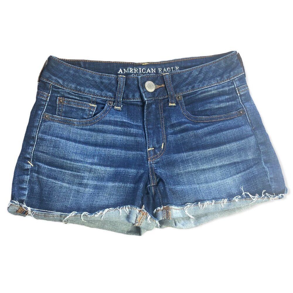 American Eagle Super Stretch Medium Wash Shortie Shorts